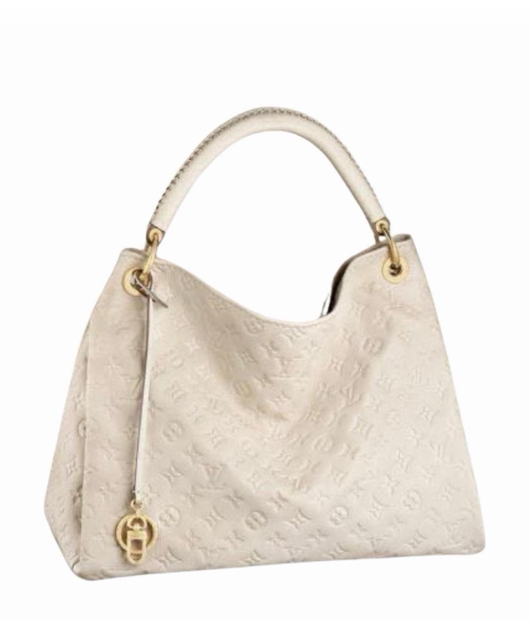 LOUIS VUITTON Бежевая кожаная сумка с короткими ручками, фото 6