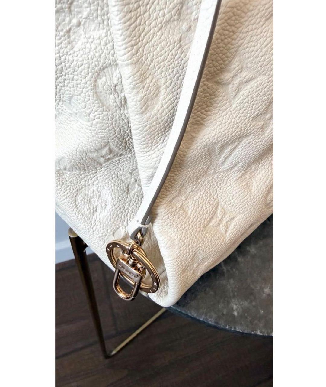 LOUIS VUITTON Бежевая кожаная сумка с короткими ручками, фото 5