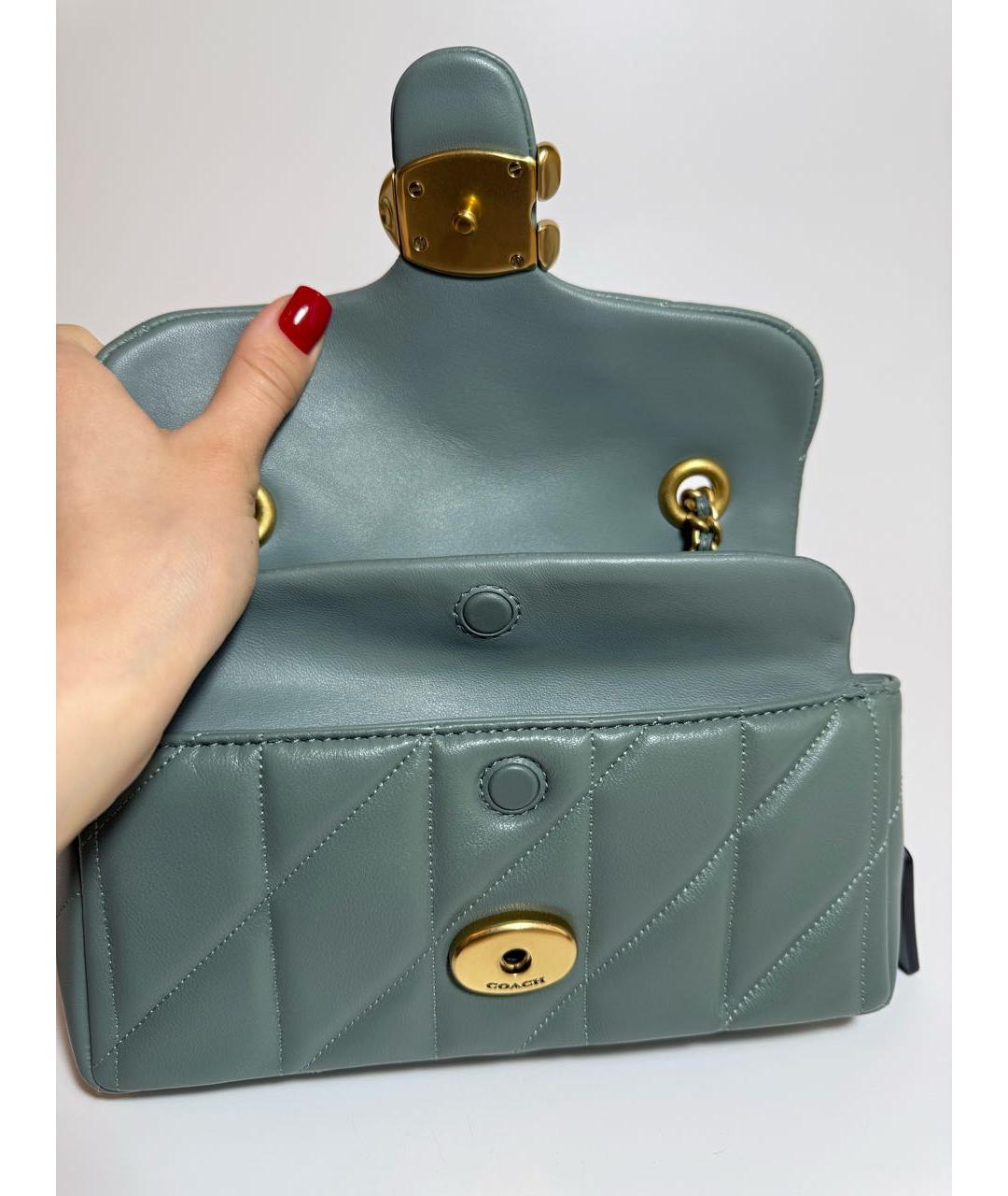 COACH Зеленая кожаная сумка через плечо, фото 6