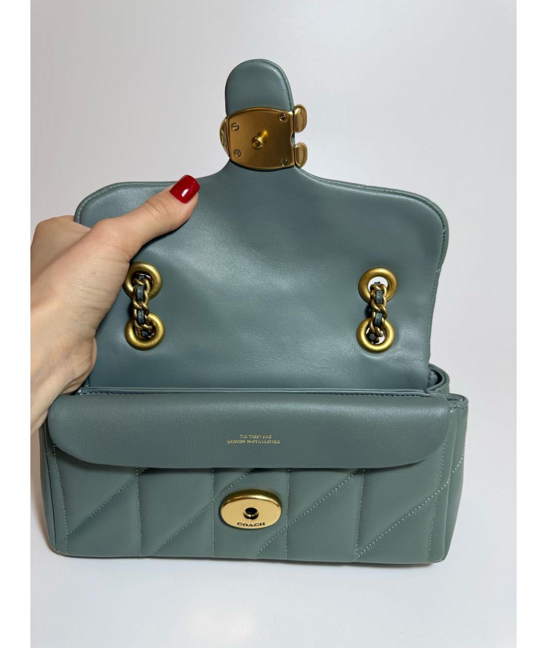 COACH Зеленая кожаная сумка через плечо, фото 4