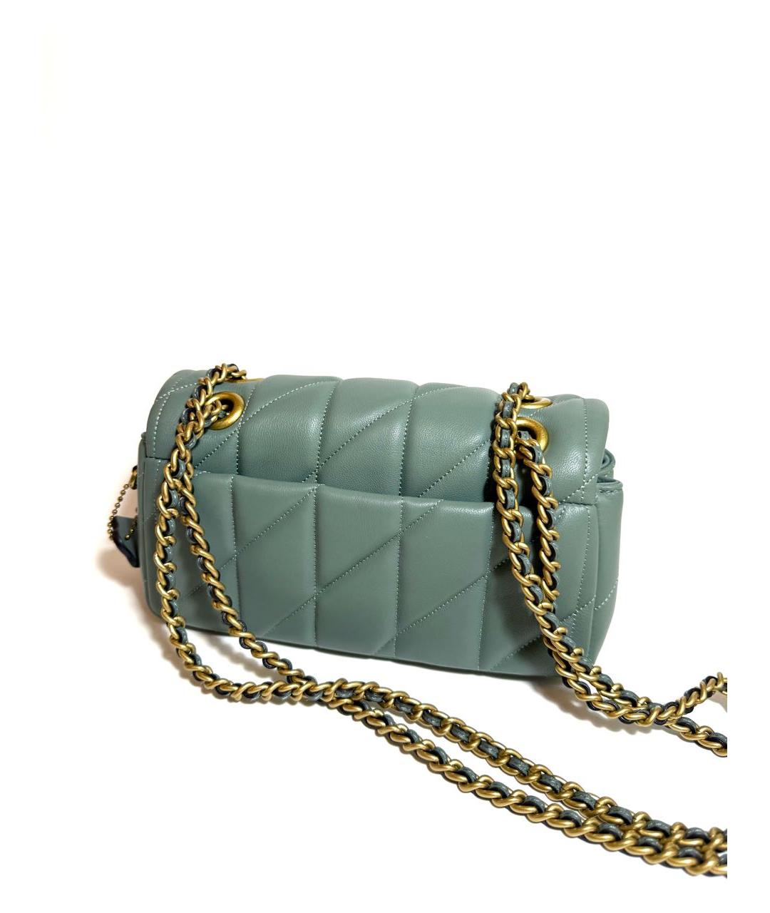 COACH Зеленая кожаная сумка через плечо, фото 3