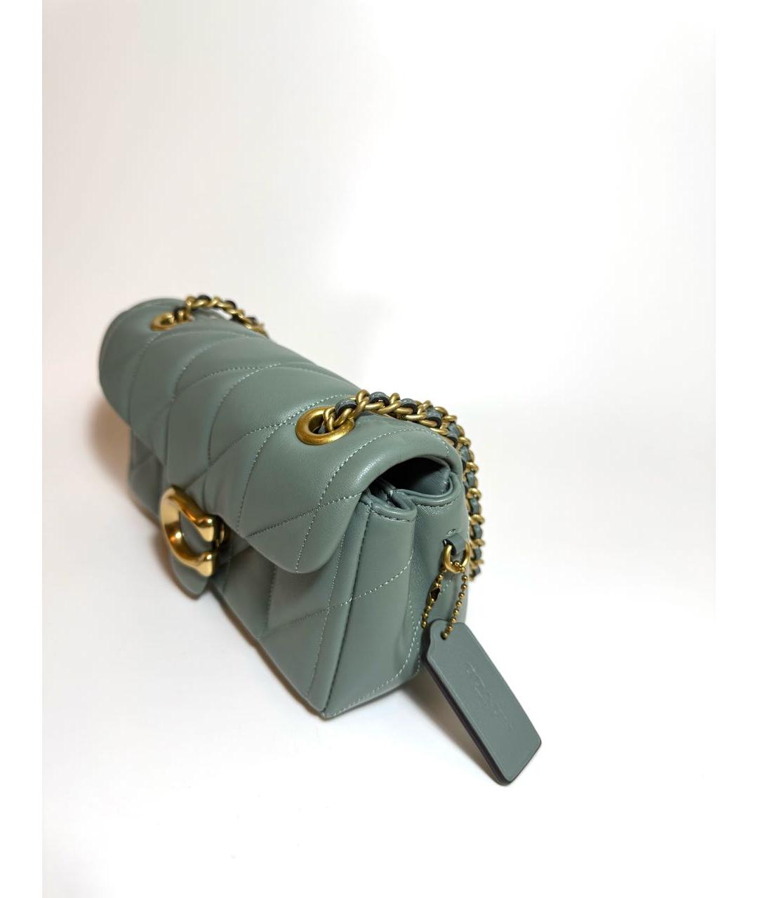 COACH Зеленая кожаная сумка через плечо, фото 2