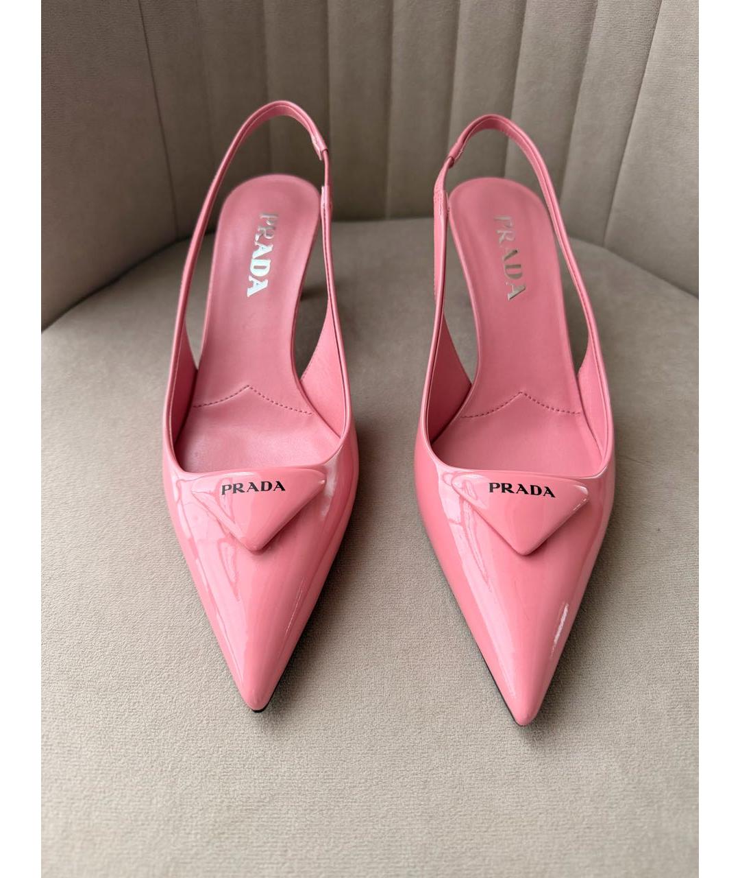PRADA Розовые кожаные туфли, фото 2