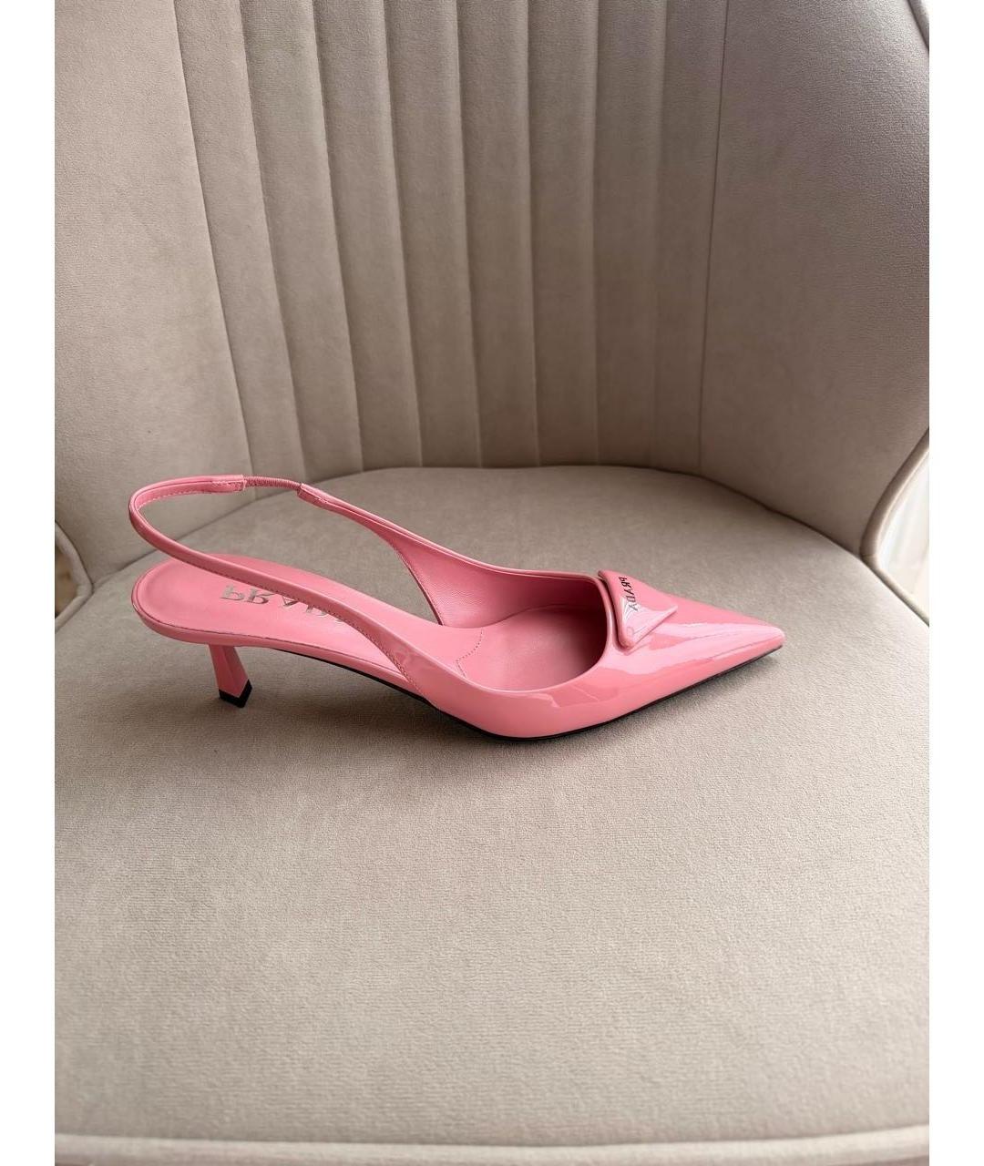 PRADA Розовые кожаные туфли, фото 8