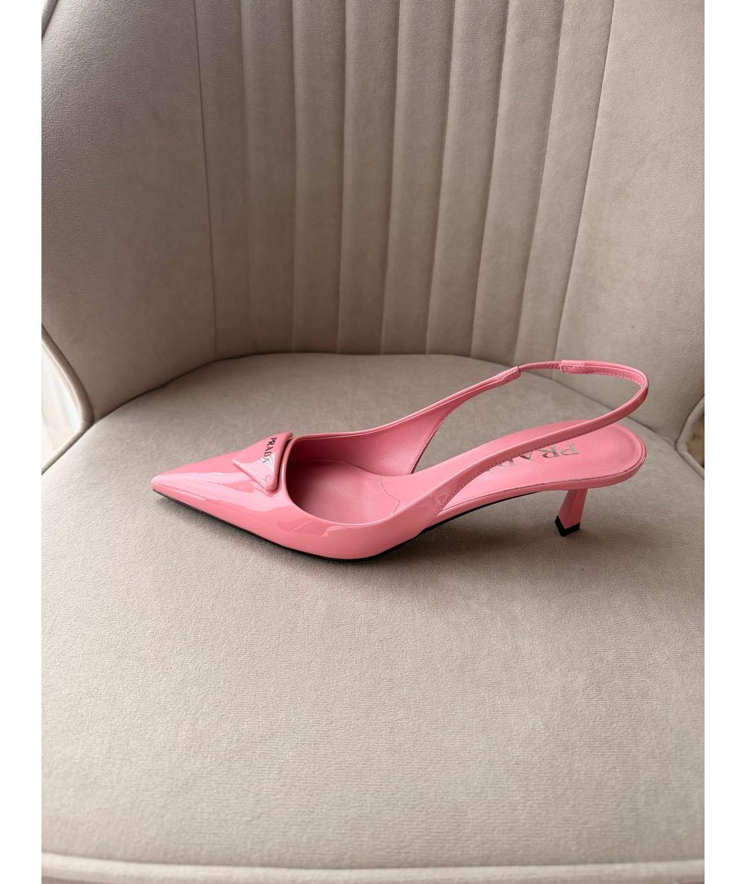 PRADA Розовые кожаные туфли, фото 7