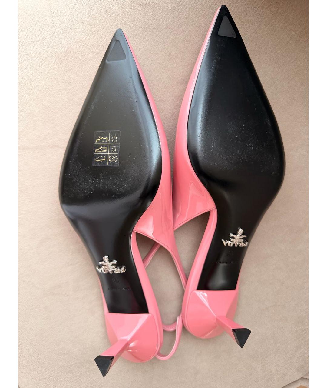 PRADA Розовые кожаные туфли, фото 6