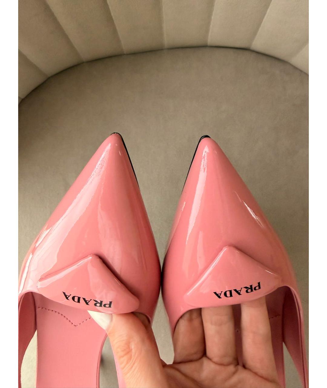 PRADA Розовые кожаные туфли, фото 5