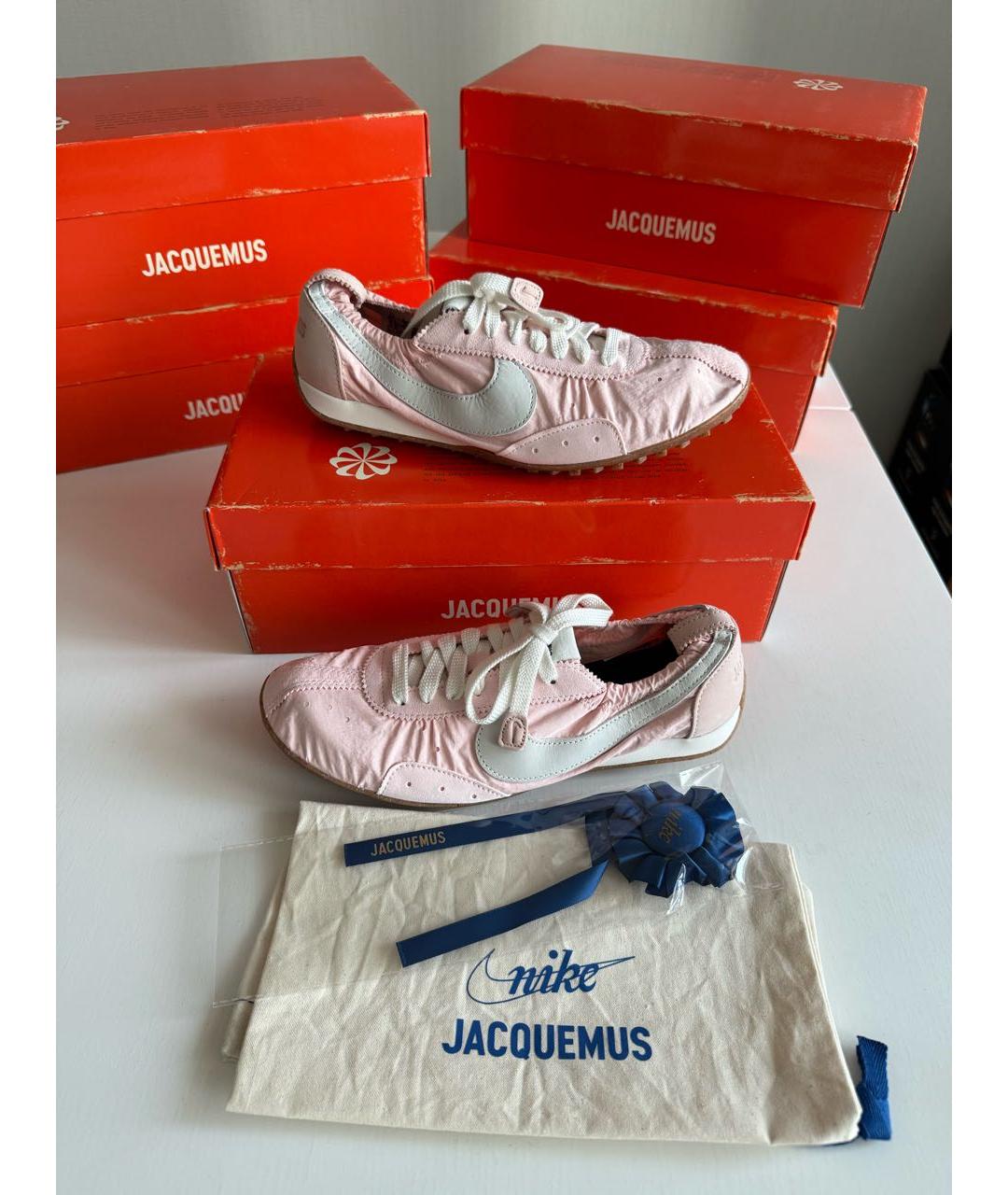 JACQUEMUS Розовые текстильные кроссовки, фото 3