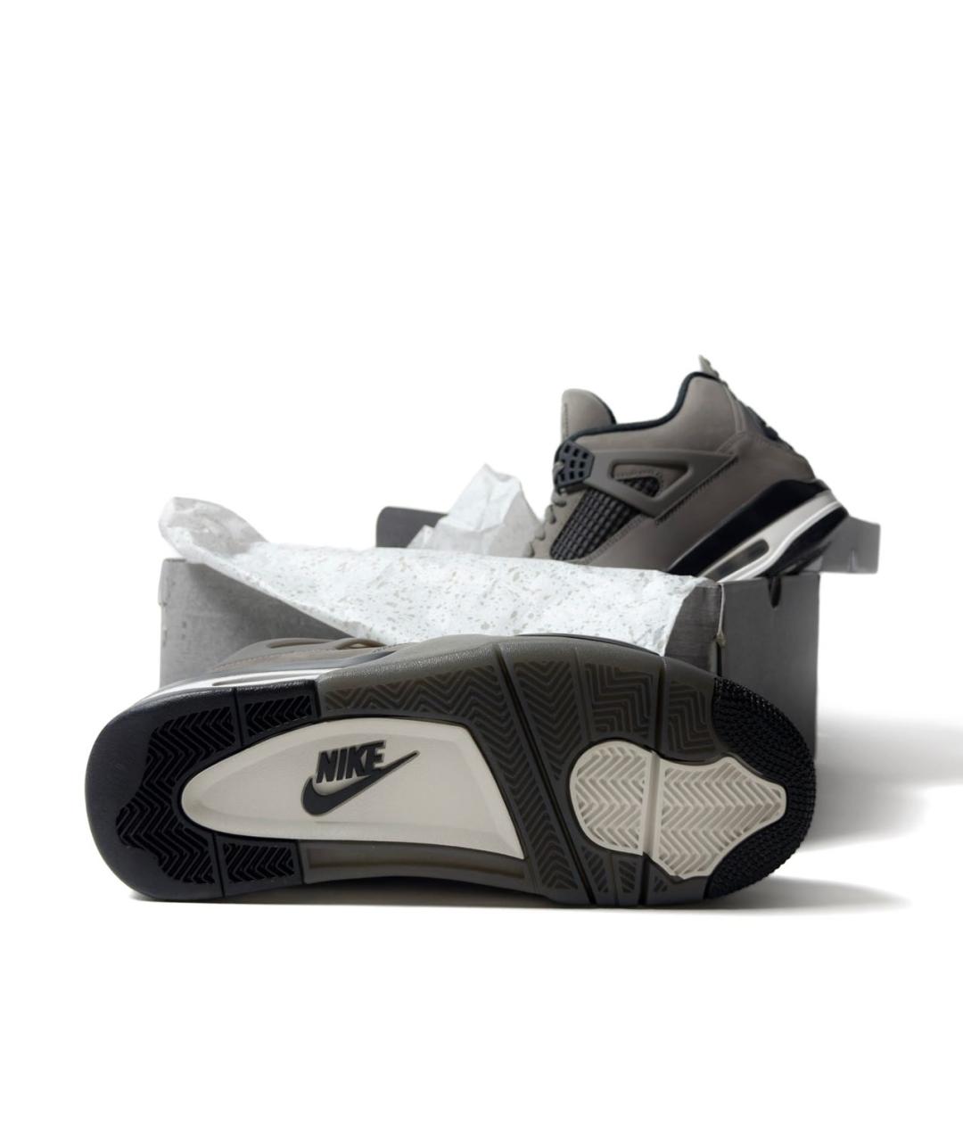 JORDAN Антрацитовые нубуковые высокие кроссовки / кеды, фото 4