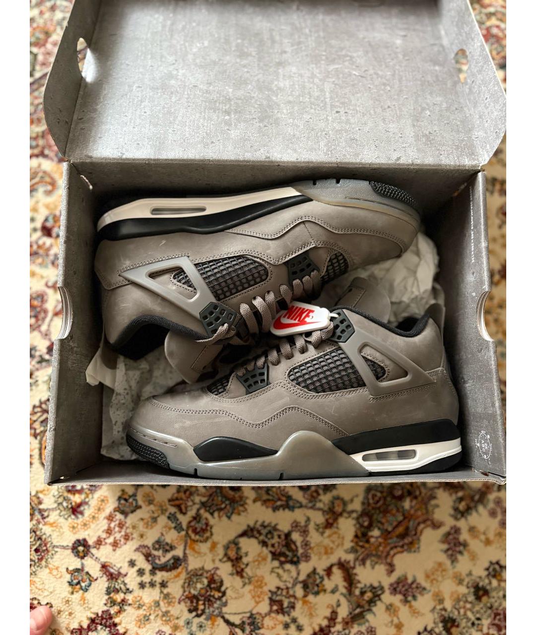 JORDAN Антрацитовые нубуковые высокие кроссовки / кеды, фото 5