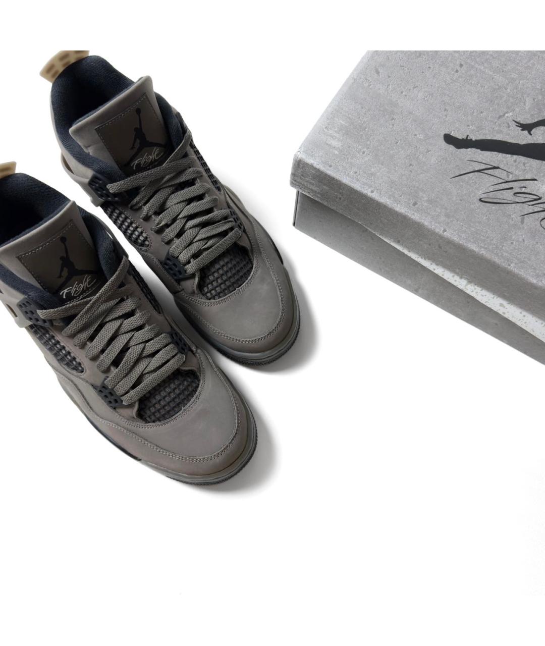 JORDAN Антрацитовые нубуковые высокие кроссовки / кеды, фото 2