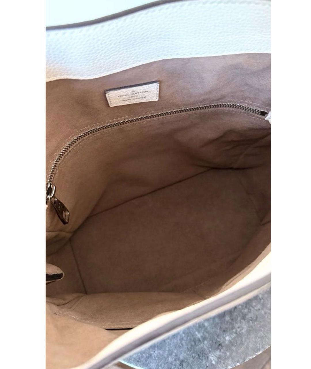 LOUIS VUITTON Бежевая кожаная сумка тоут, фото 4