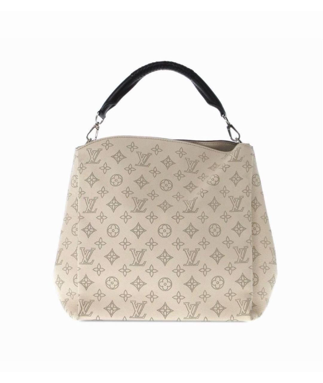 LOUIS VUITTON Бежевая кожаная сумка тоут, фото 6