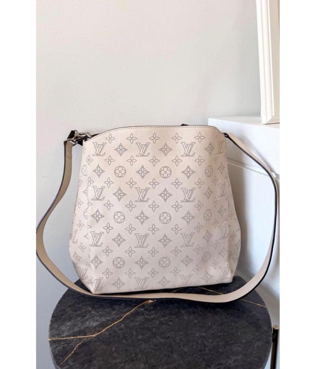 LOUIS VUITTON Бежевая кожаная сумка тоут, фото 3