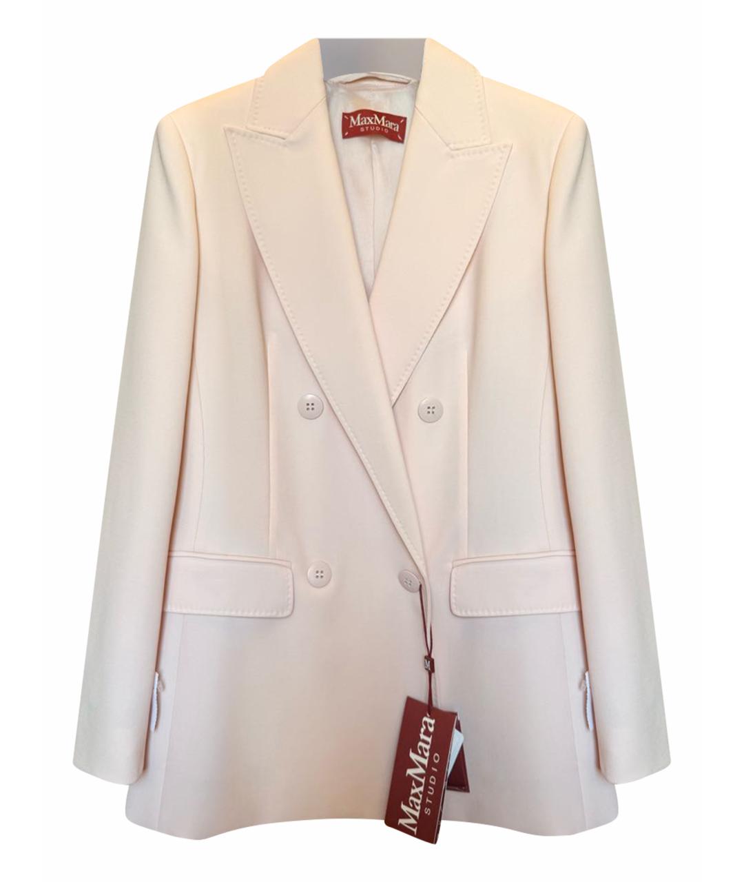 MAX MARA STUDIO Розовый шерстяной жакет/пиджак, фото 1