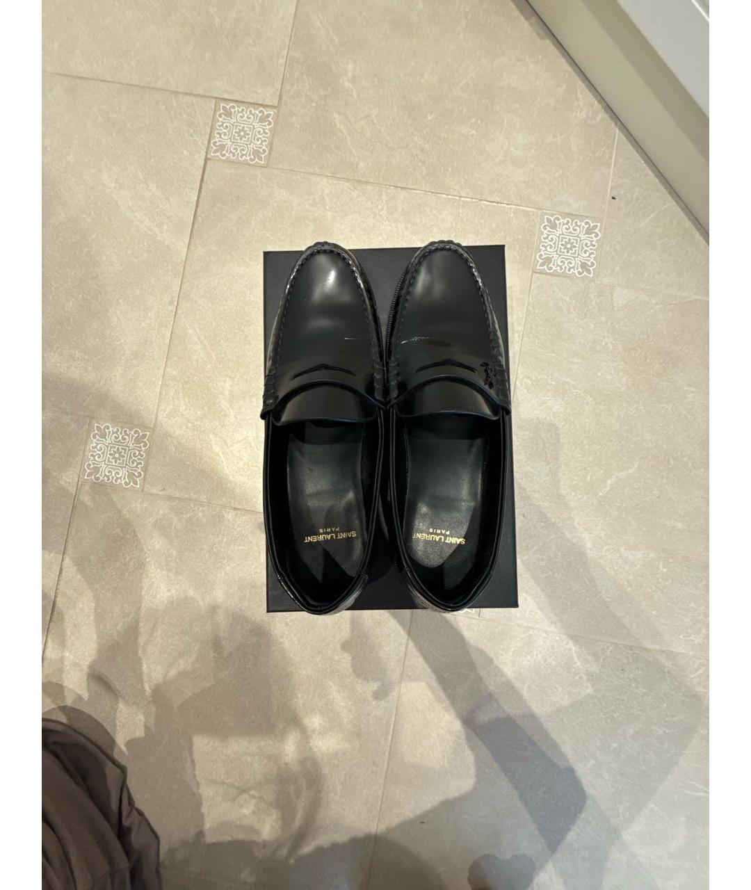 SAINT LAURENT Черные кожаные лоферы, фото 3