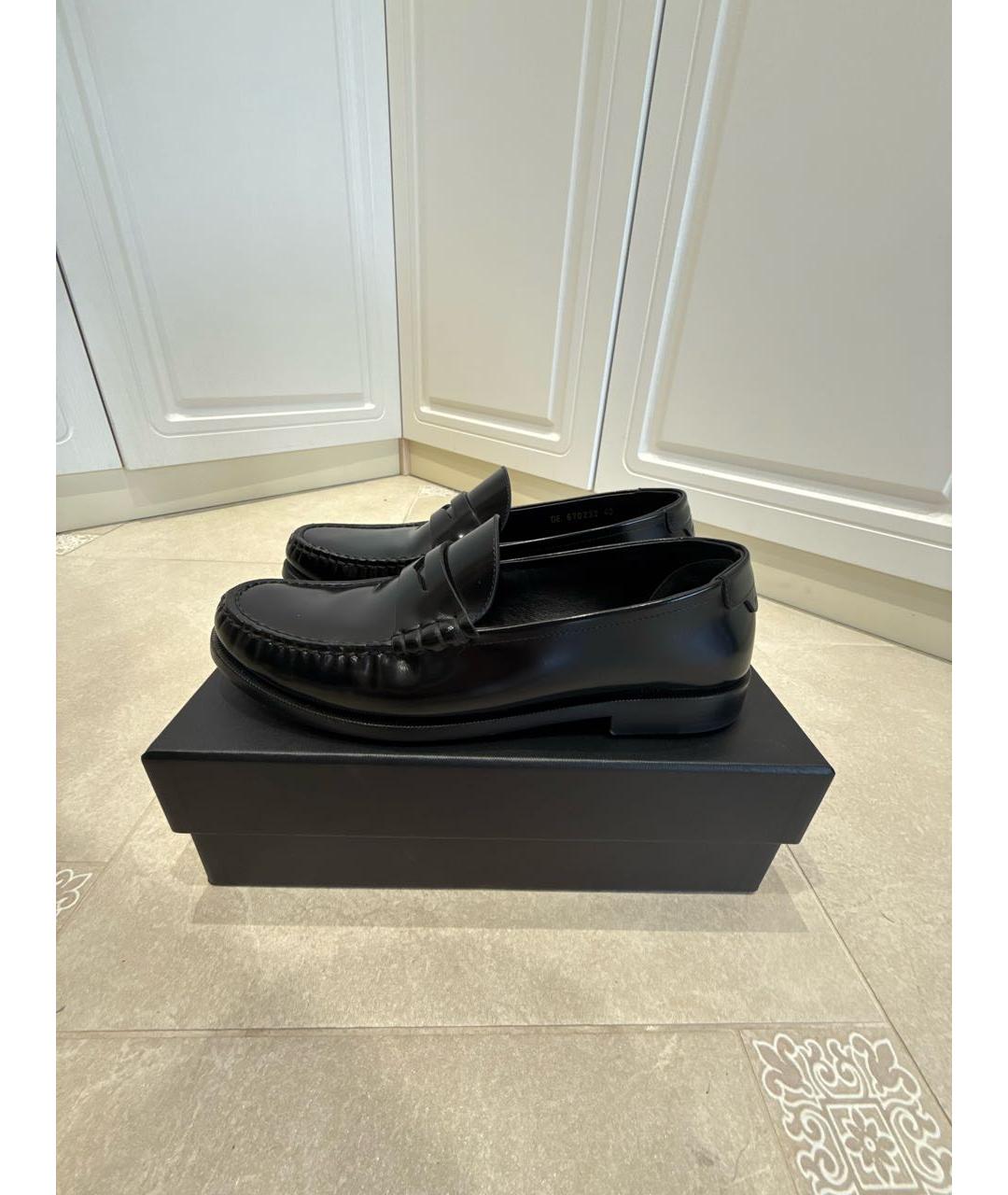 SAINT LAURENT Черные кожаные лоферы, фото 5