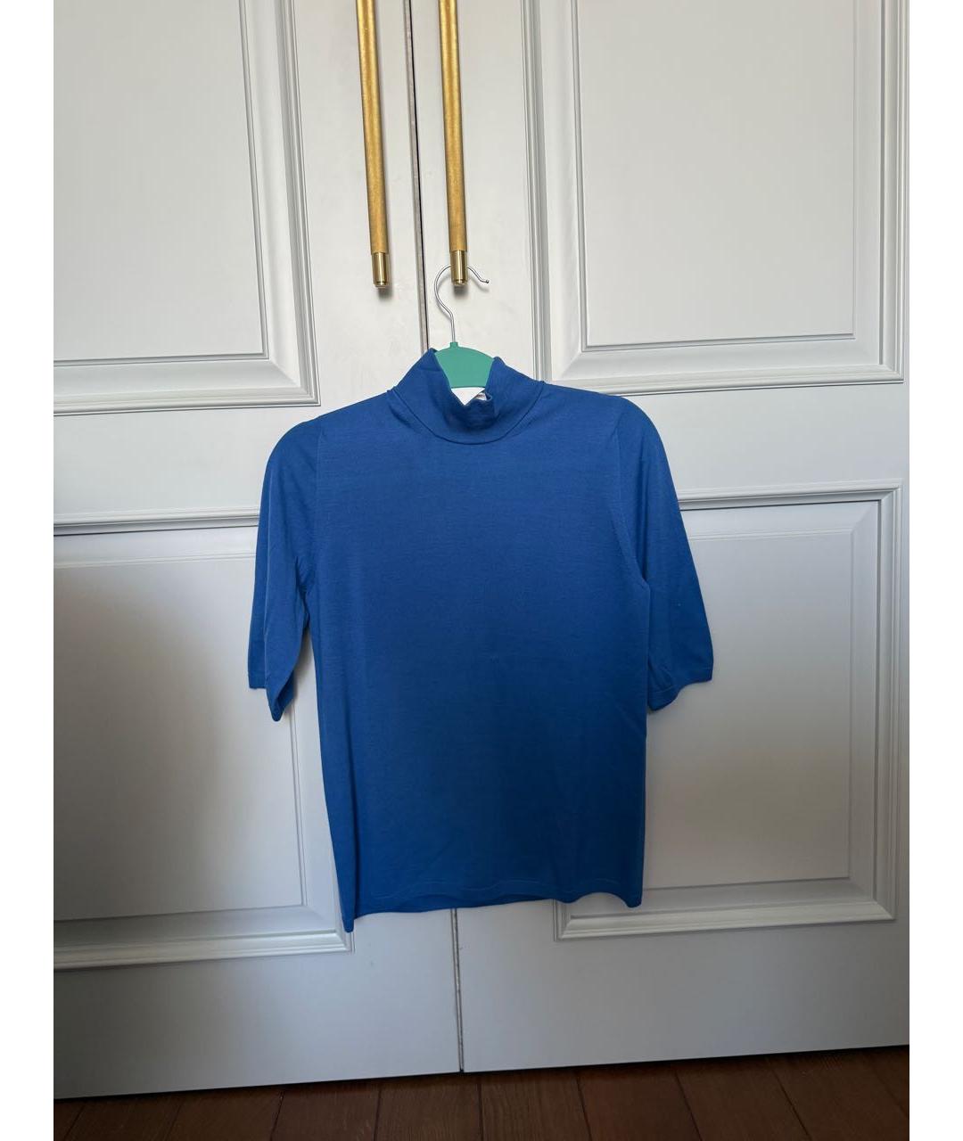MAX MARA Синяя шерстяная водолазка, фото 6