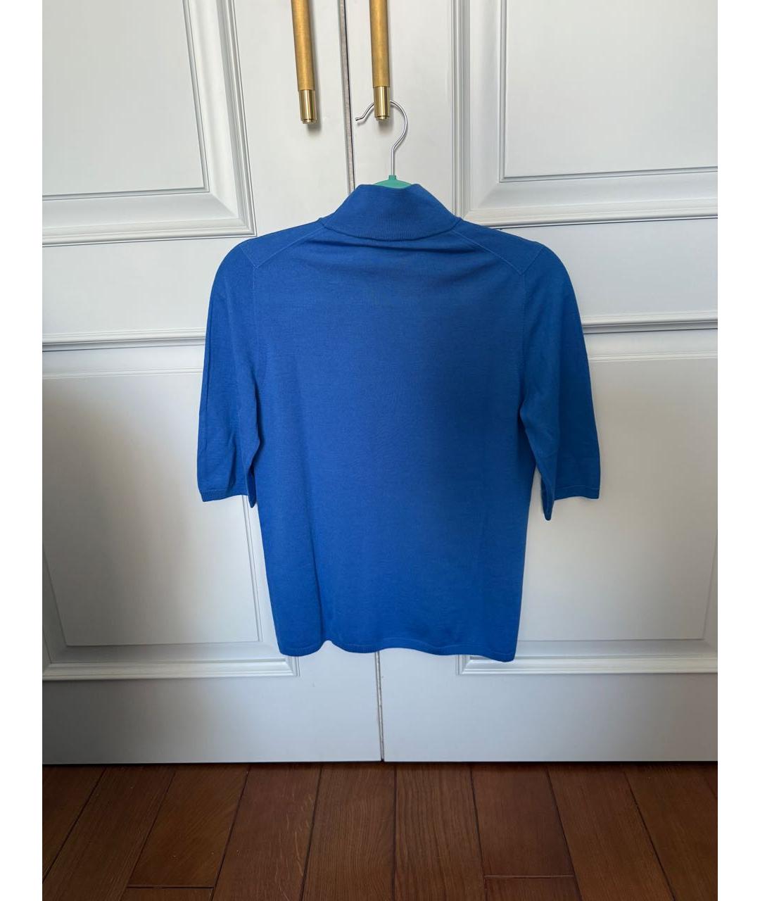 MAX MARA Синяя шерстяная водолазка, фото 3