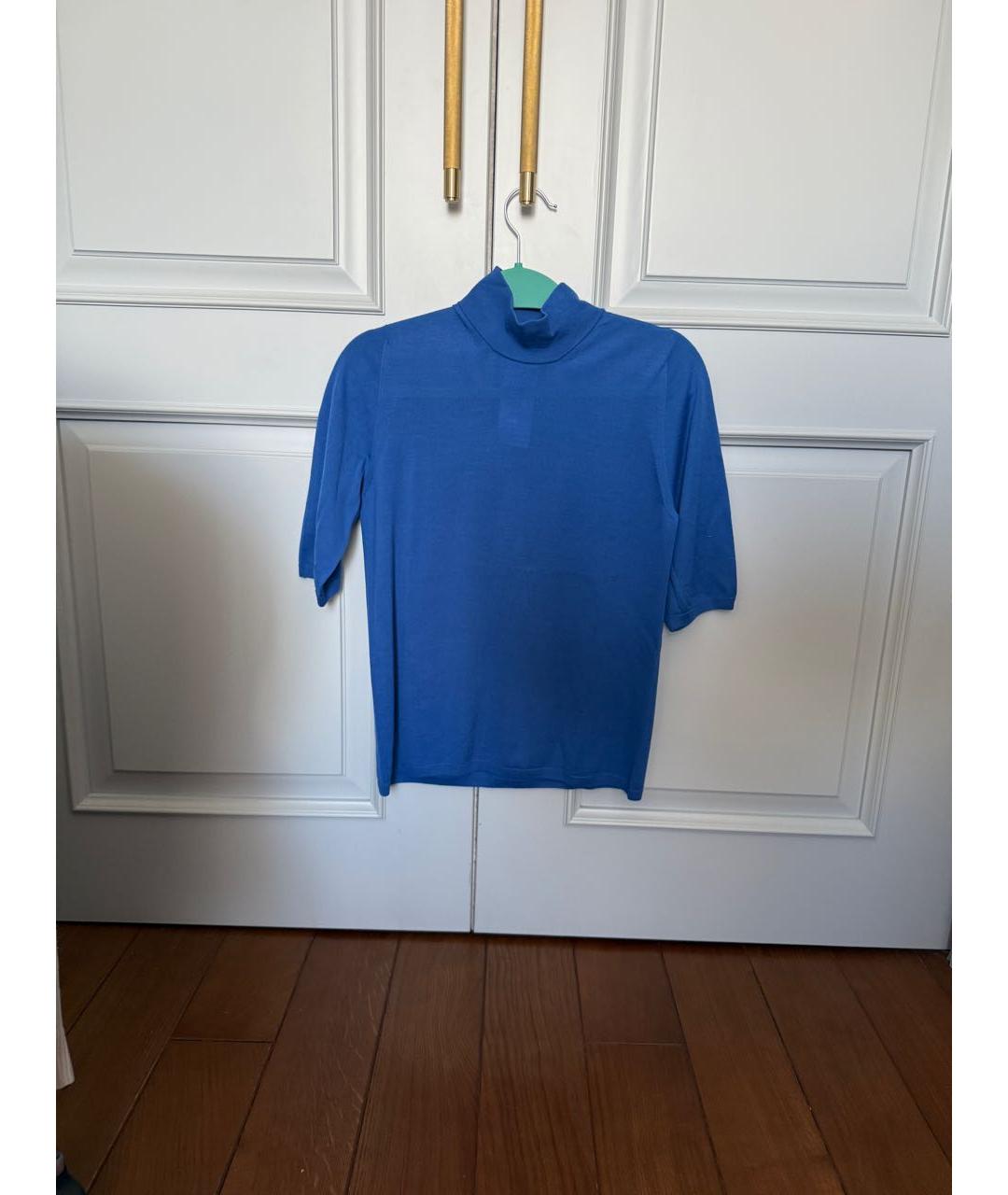 MAX MARA Синяя шерстяная водолазка, фото 2