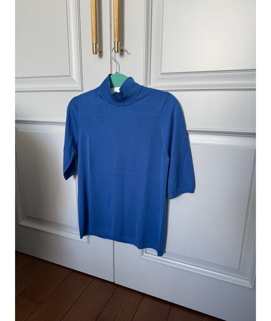 MAX MARA Синяя шерстяная водолазка, фото 4