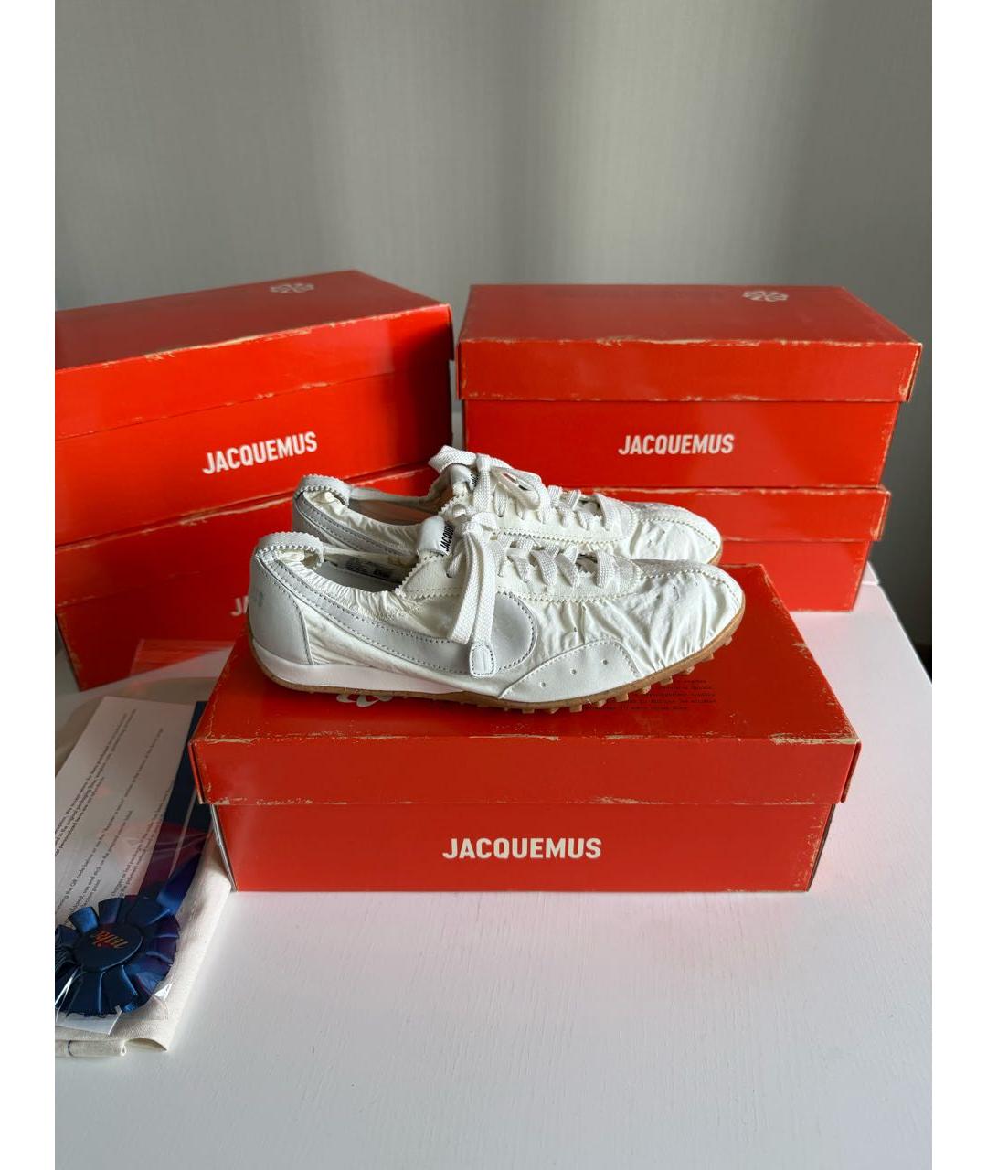 JACQUEMUS Белые текстильные кроссовки, фото 4