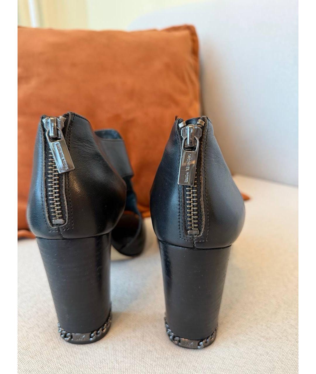 MICHAEL KORS Черные кожаные босоножки, фото 7