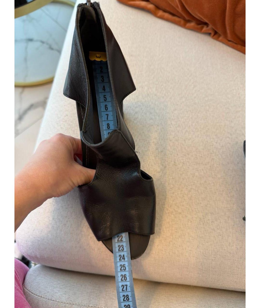 MICHAEL KORS Черные кожаные босоножки, фото 4