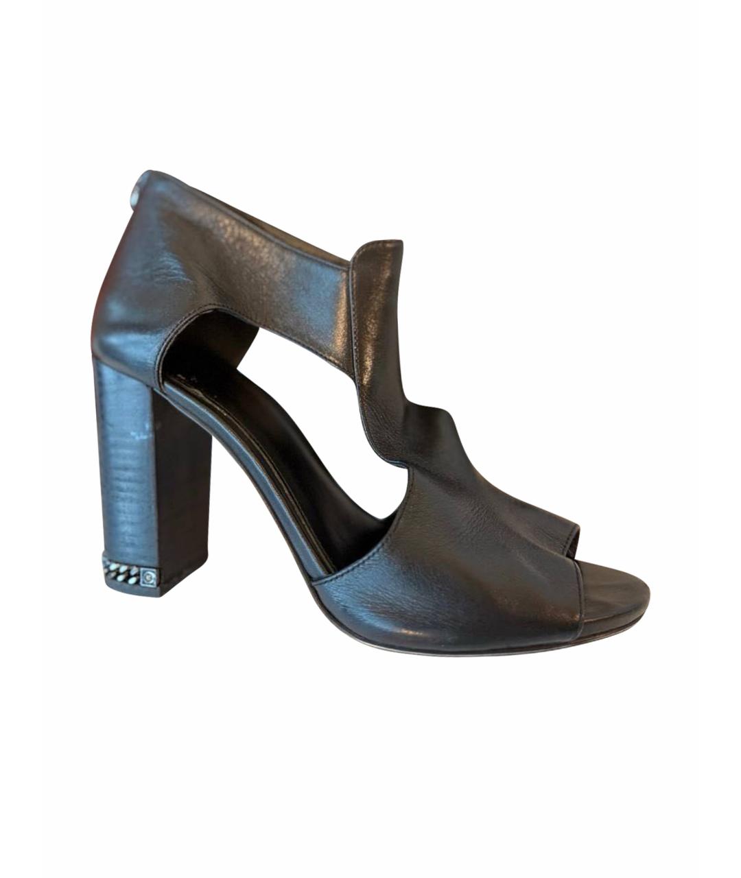 MICHAEL KORS Черные кожаные босоножки, фото 1