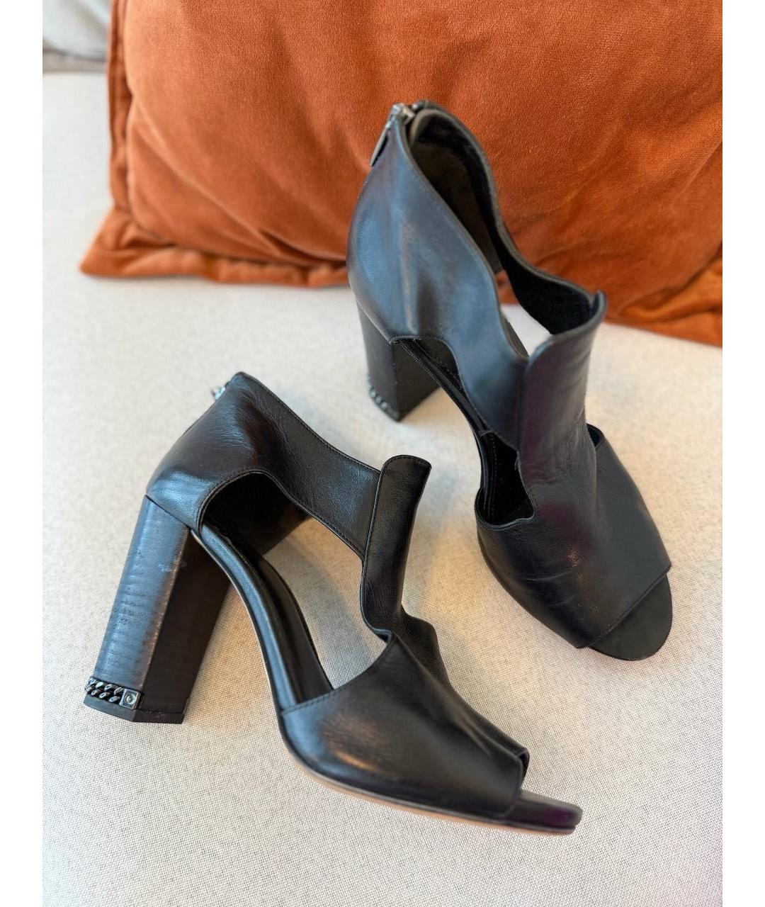 MICHAEL KORS Черные кожаные босоножки, фото 6