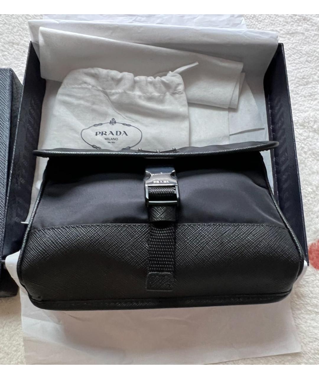 PRADA Черная барсетка, фото 8