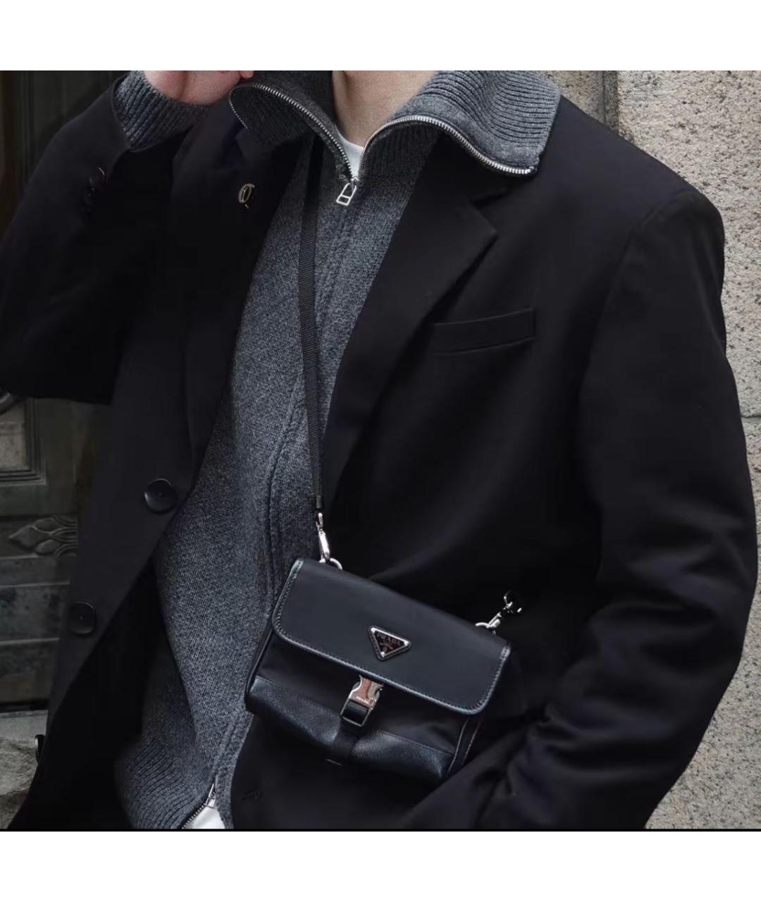 PRADA Черная барсетка, фото 6