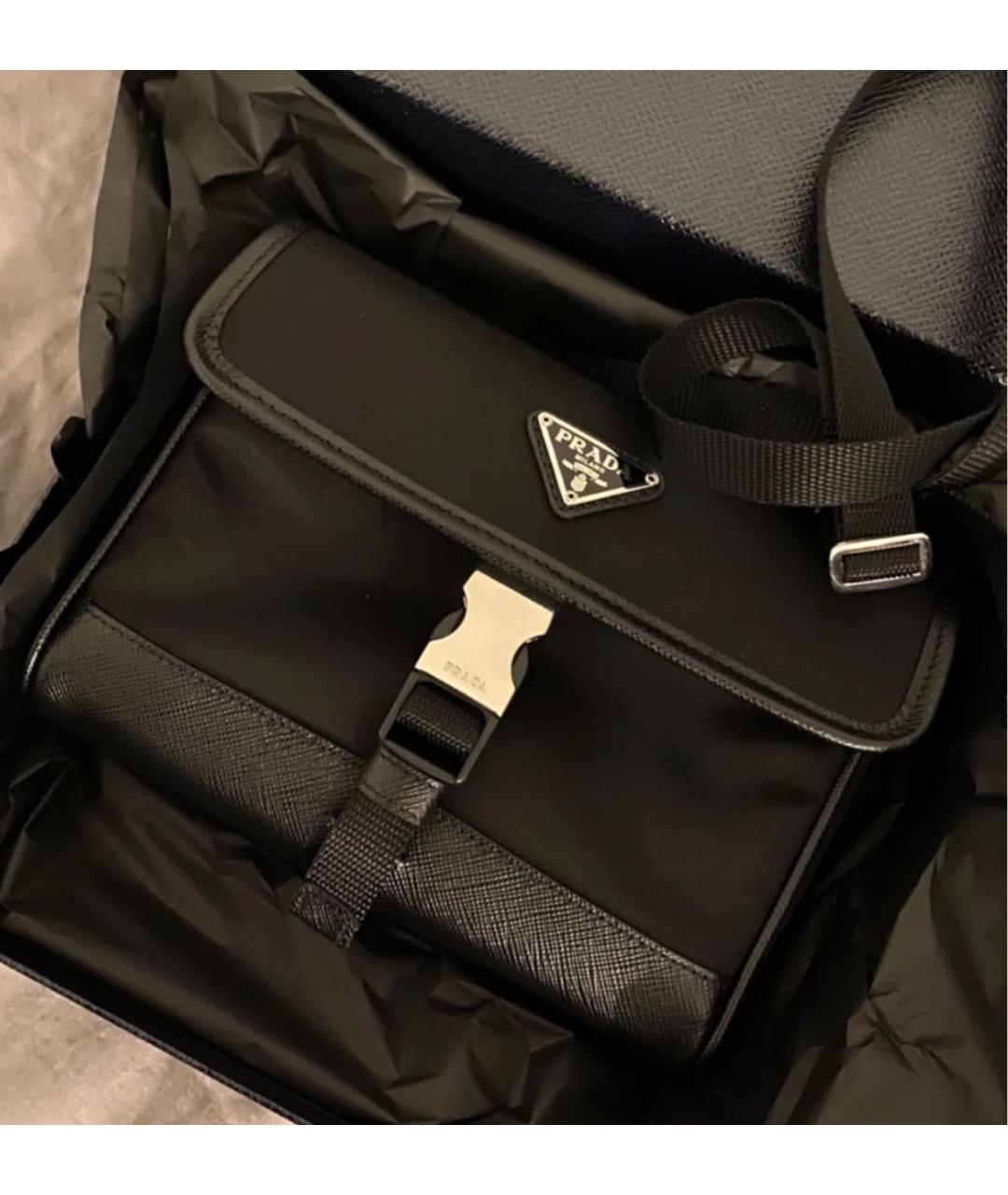 PRADA Черная барсетка, фото 7