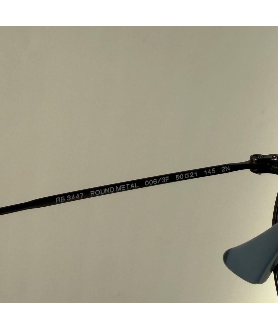 RAY BAN Черные металлические солнцезащитные очки, фото 4