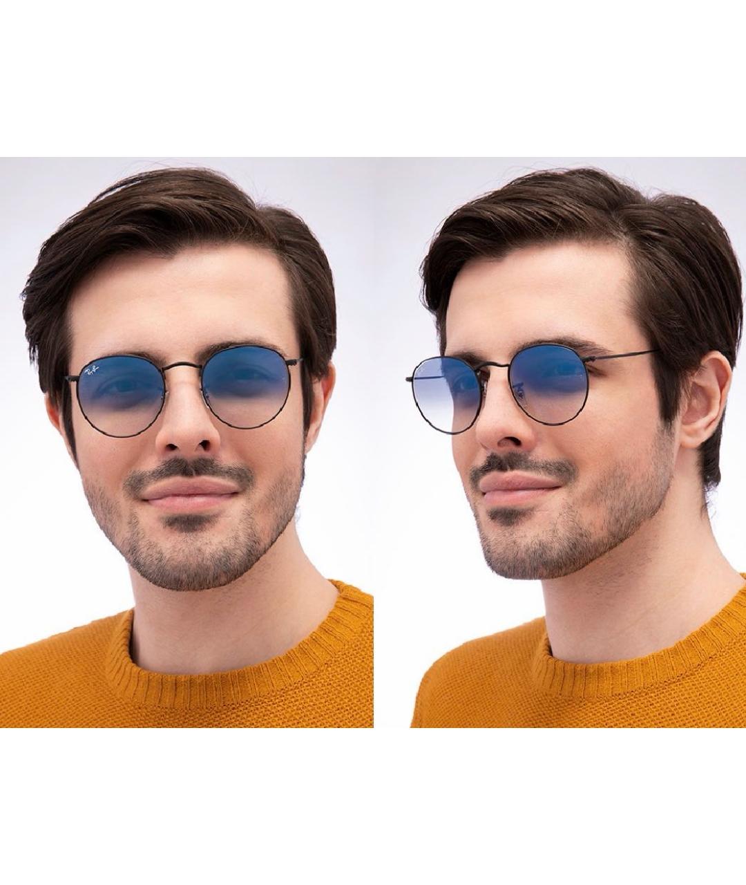 RAY BAN Черные металлические солнцезащитные очки, фото 7