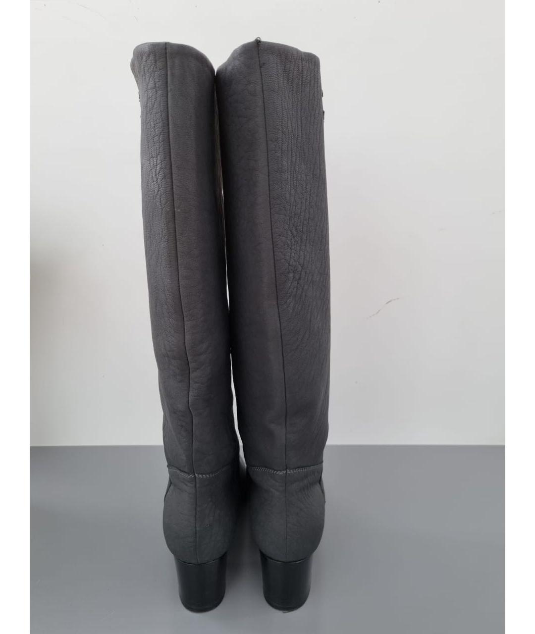 CHANEL Серые кожаные сапоги, фото 4