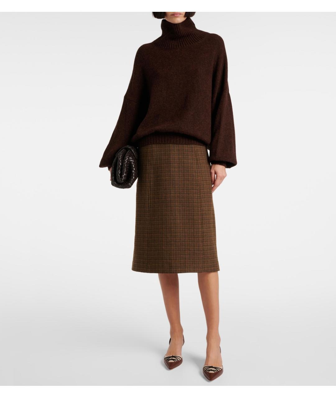 MANOLO BLAHNIK Коричневые кожаные лодочки на низком каблуке, фото 6