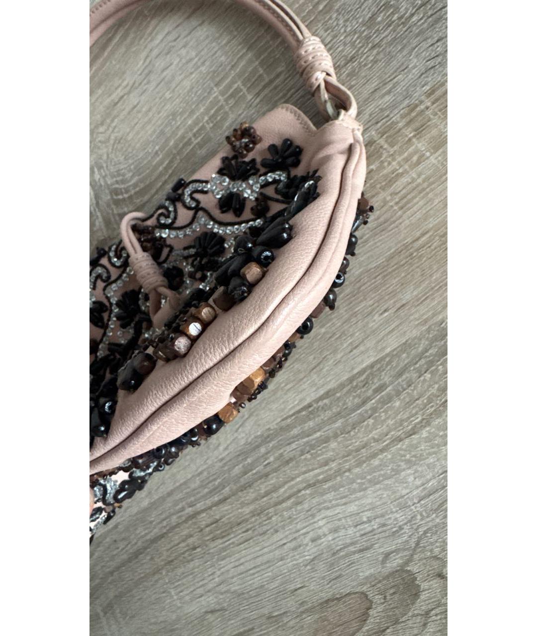 VALENTINO Розовая кожаная сумка через плечо, фото 3