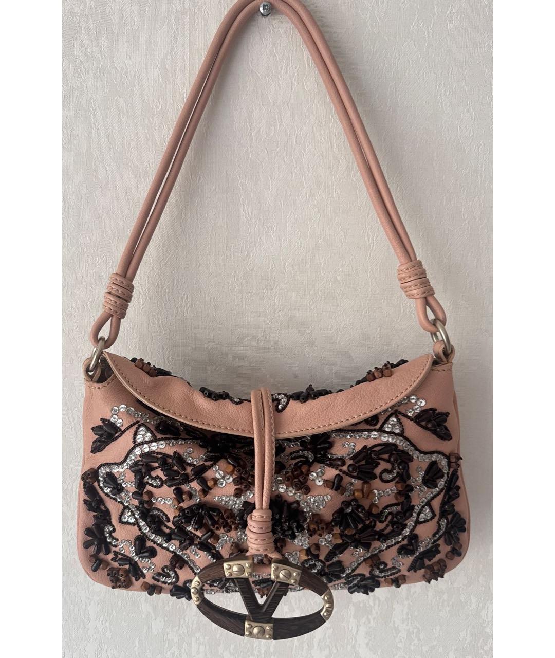 VALENTINO Розовая кожаная сумка через плечо, фото 9