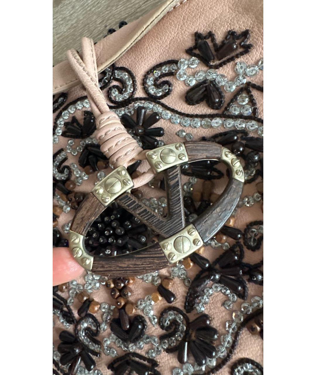 VALENTINO Розовая кожаная сумка через плечо, фото 5