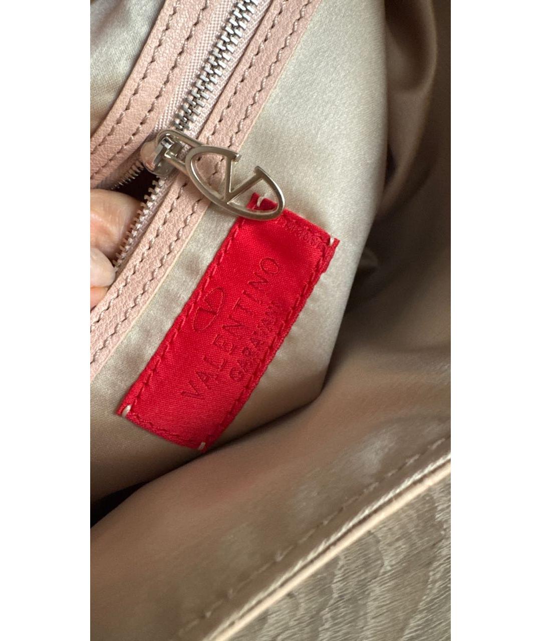 VALENTINO Розовая кожаная сумка через плечо, фото 7