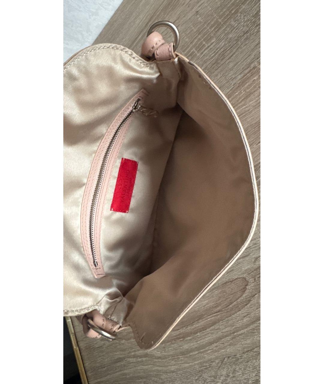 VALENTINO Розовая кожаная сумка через плечо, фото 6