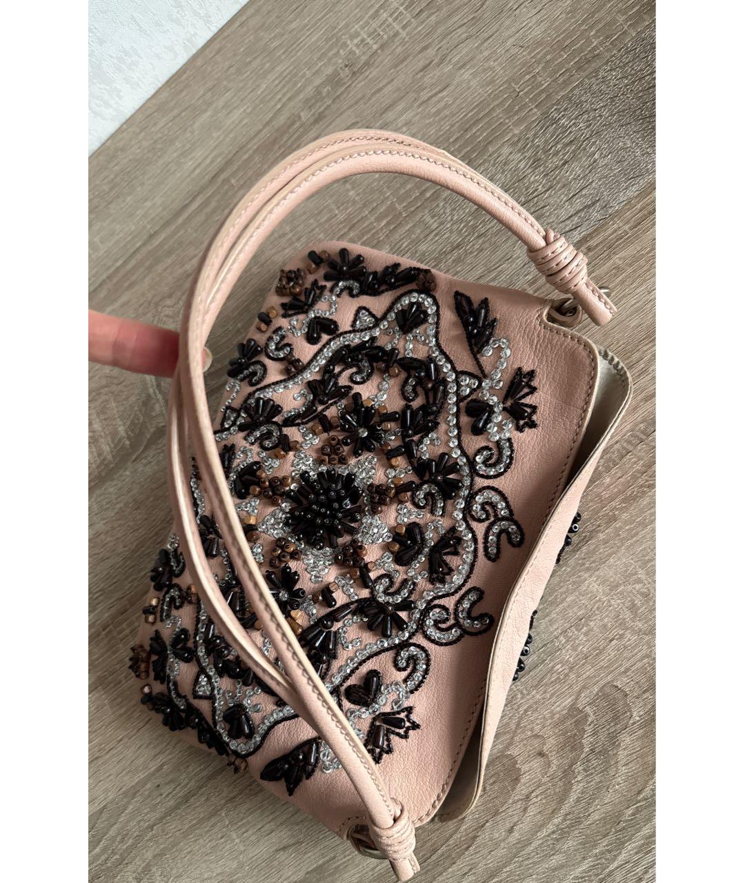 VALENTINO Розовая кожаная сумка через плечо, фото 8