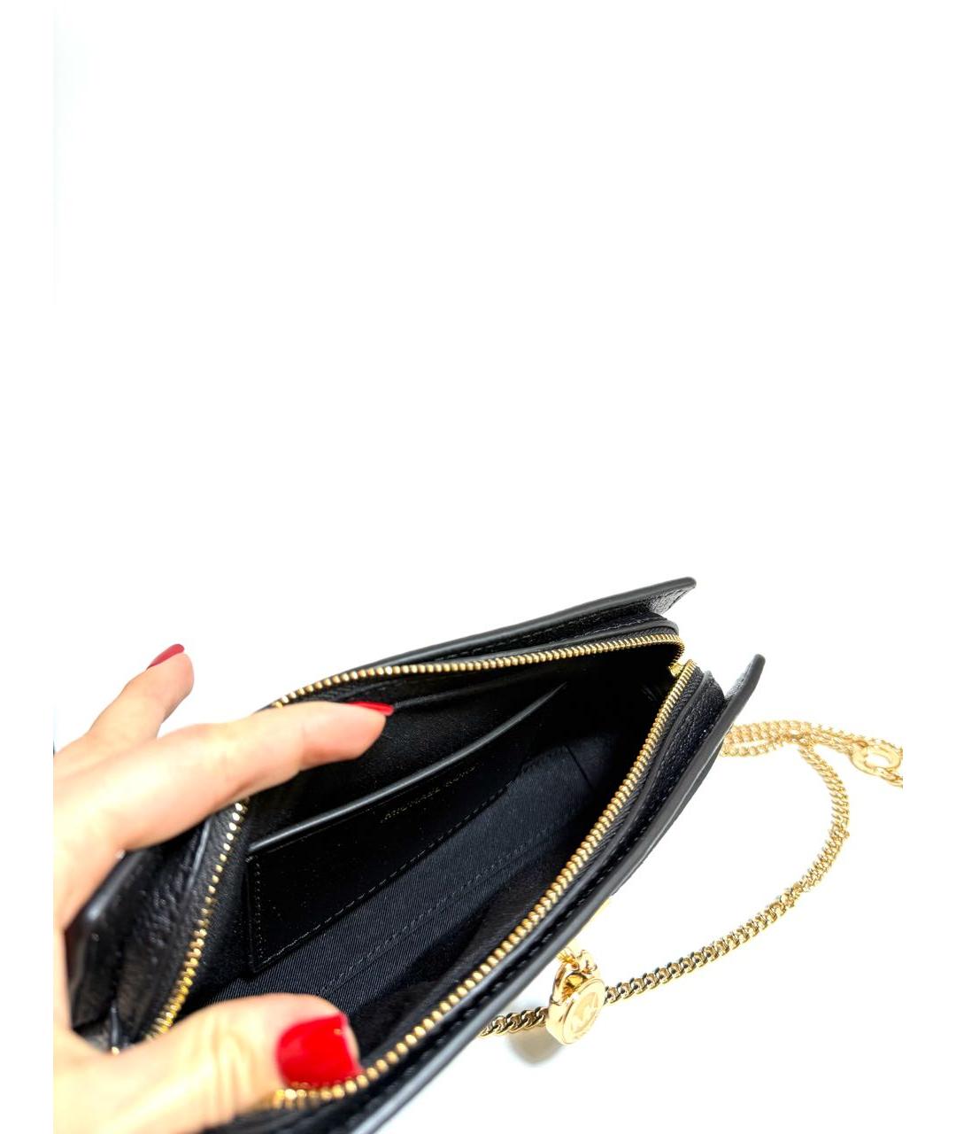 MICHAEL KORS Черная кожаная сумка через плечо, фото 4