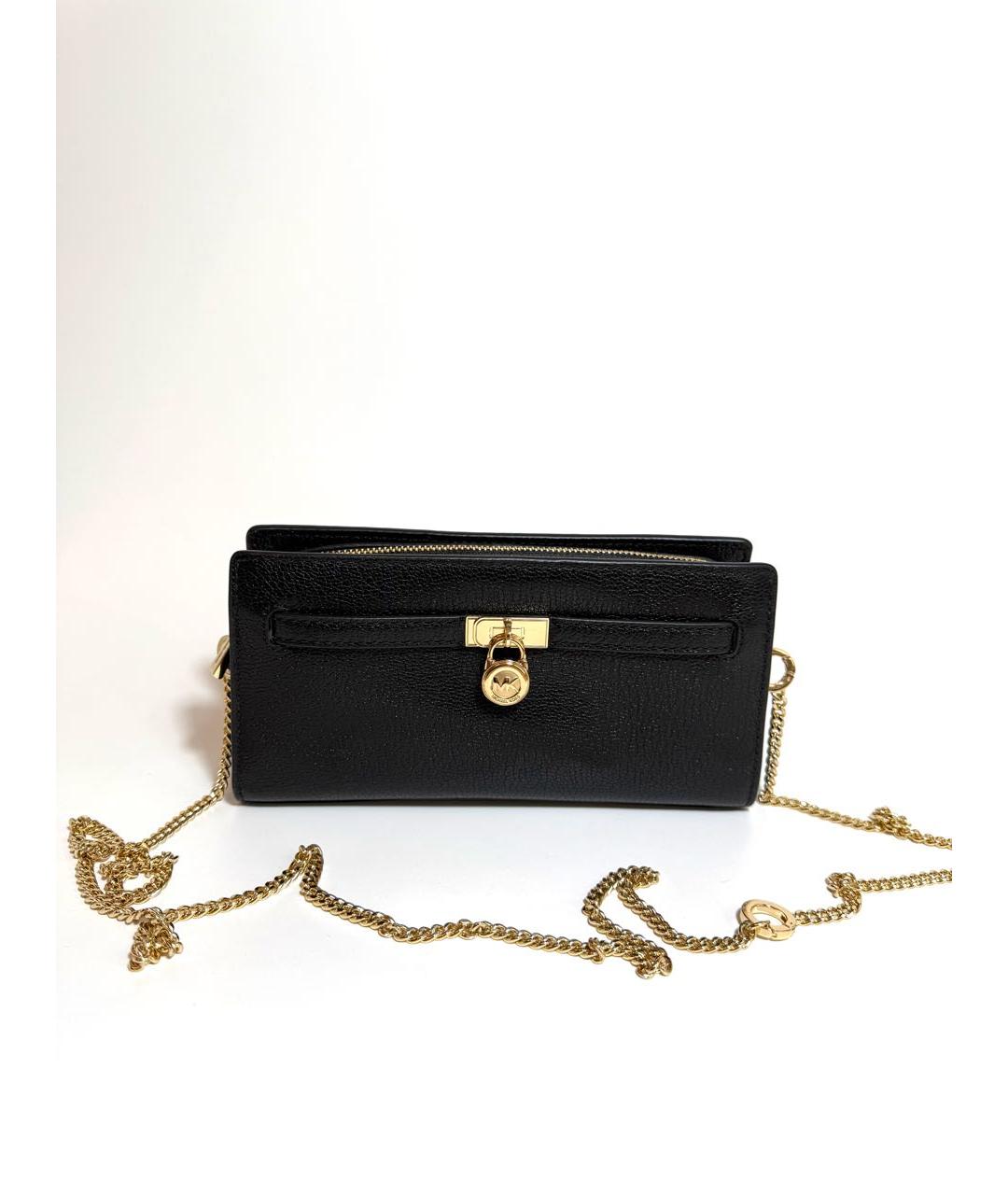 MICHAEL KORS Черная кожаная сумка через плечо, фото 6