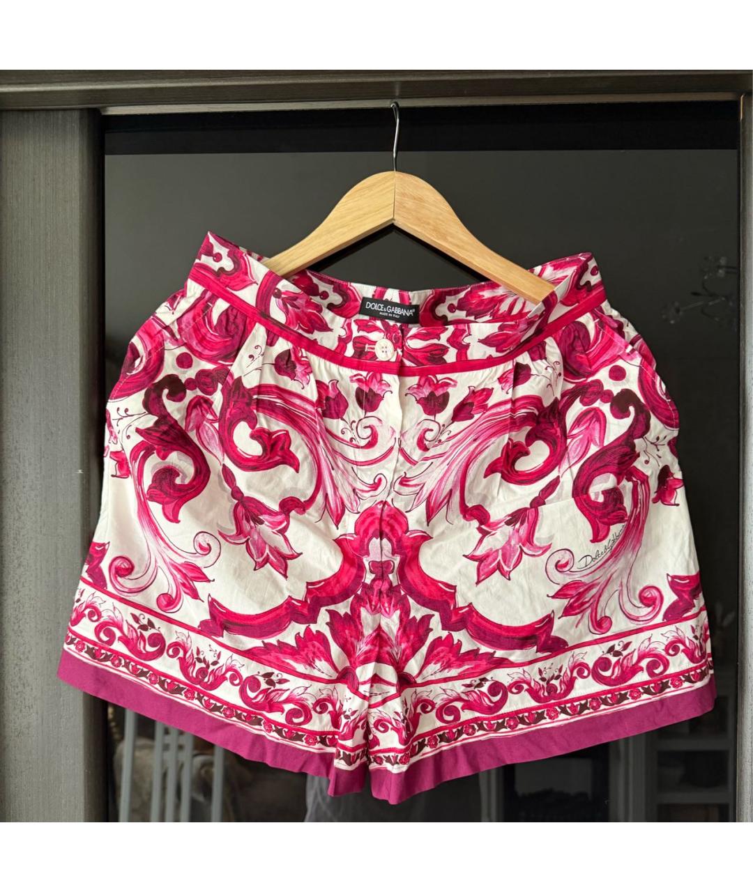 DOLCE&GABBANA Розовые хлопковые шорты, фото 5