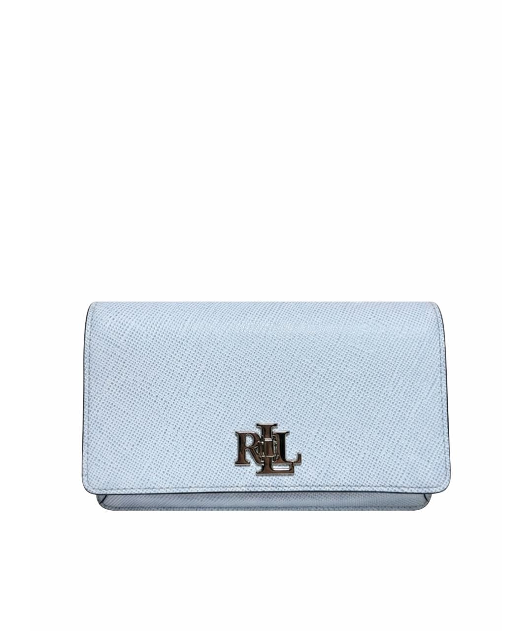 RALPH LAUREN Голубая кожаная сумка через плечо, фото 1