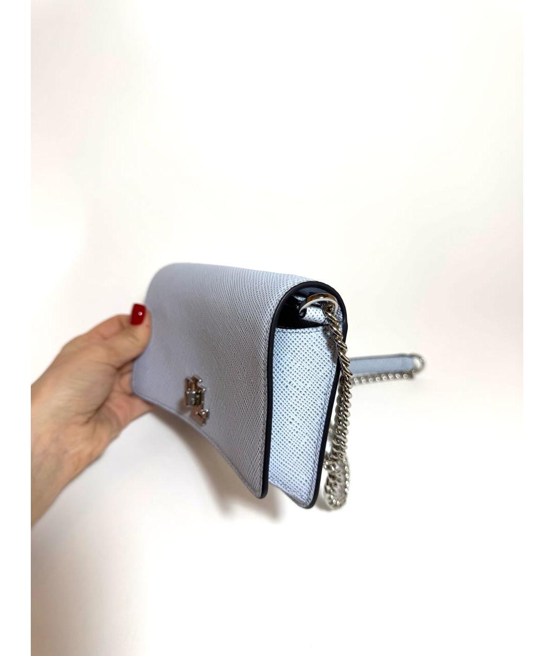 RALPH LAUREN Голубая кожаная сумка через плечо, фото 2