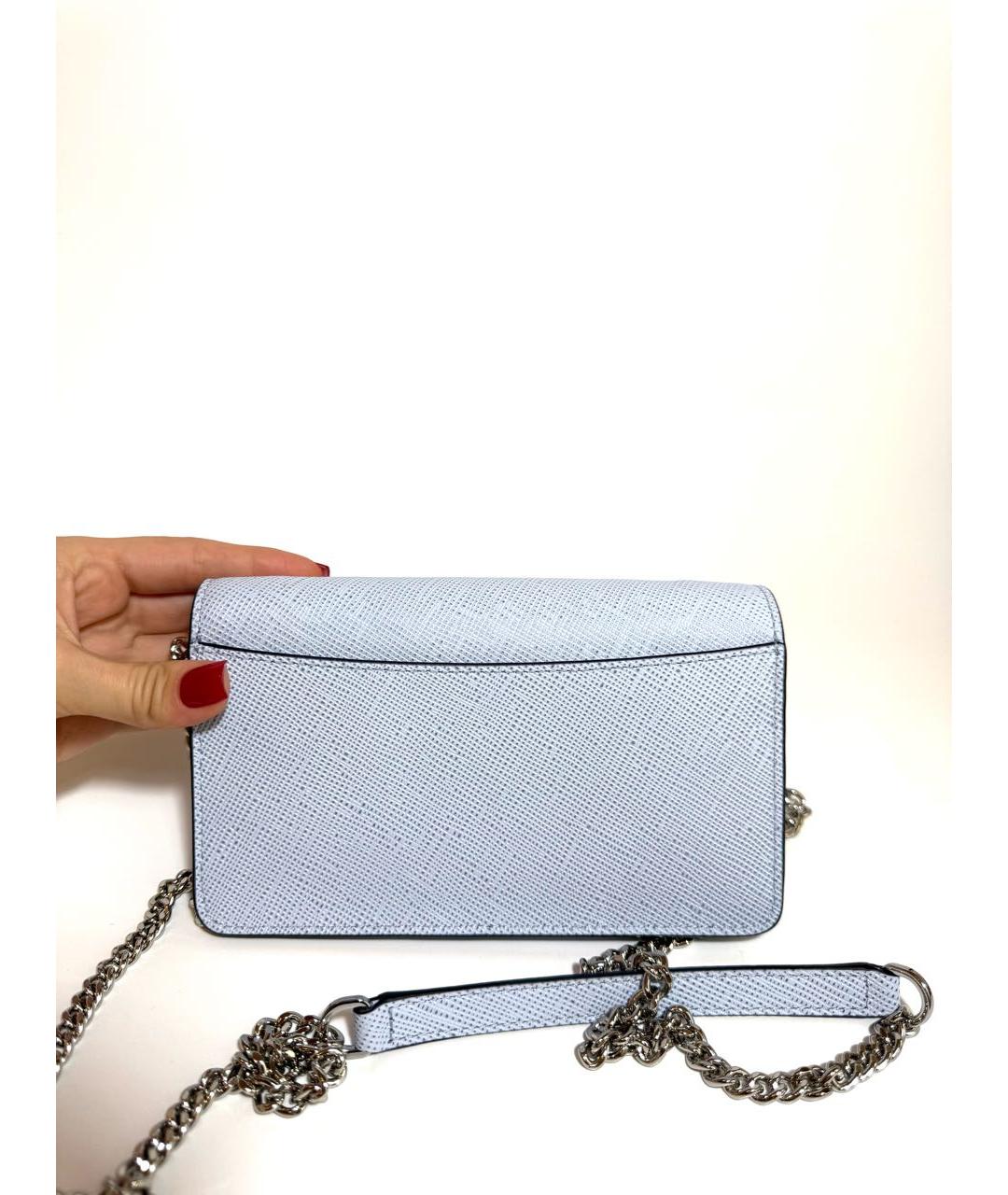 RALPH LAUREN Голубая кожаная сумка через плечо, фото 3