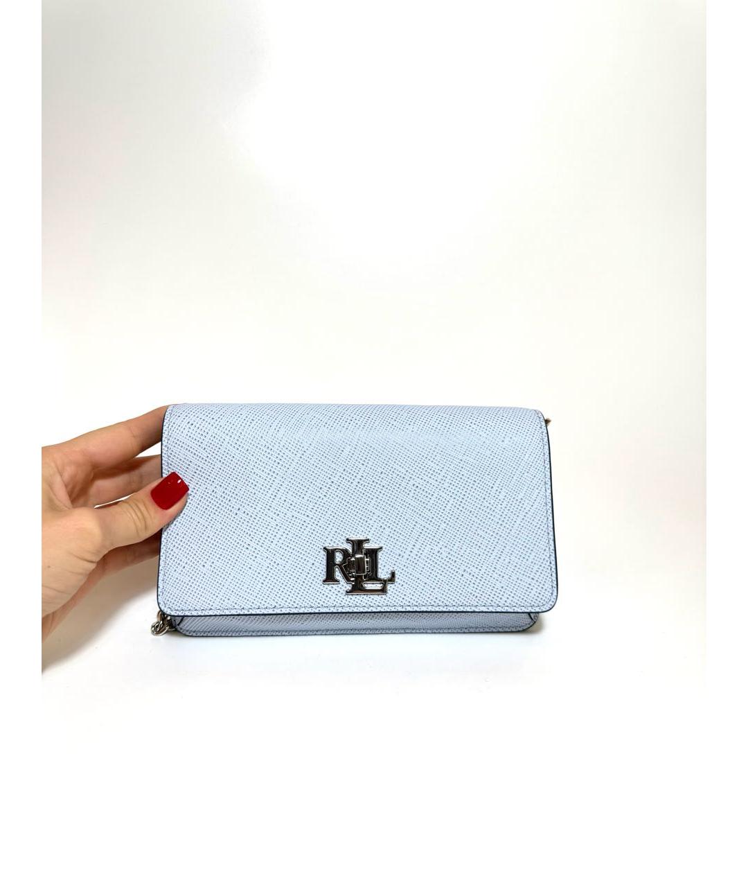 RALPH LAUREN Голубая кожаная сумка через плечо, фото 6